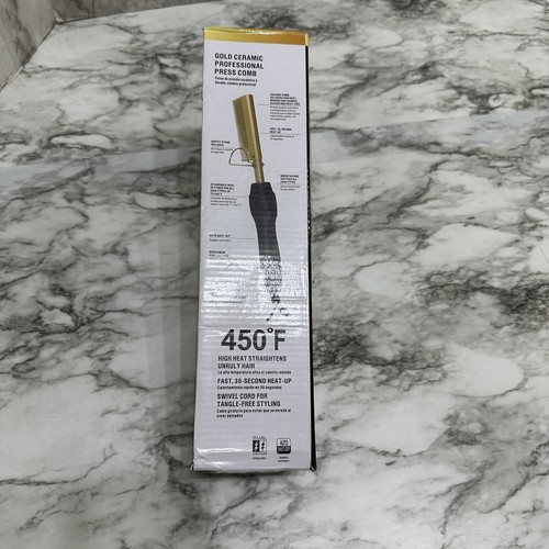 (US Plug)Hair Straightening Brush Temperature Control Energy Saving Gold Ceramic - Picture 13 of 18