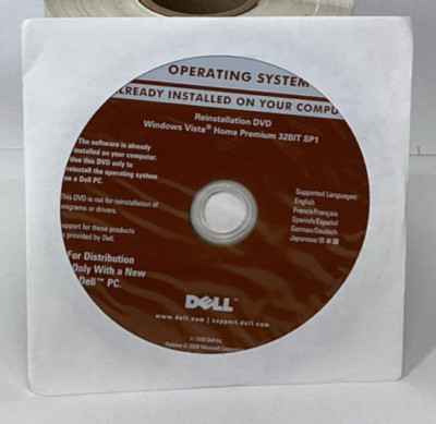 Dell Operating System Reinstallation DVD Windows Vista Premium 32 Bit 0Y794D