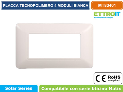 10 Placche Technopolimero Per Bticino Matix - Bianco, 3 Moduli/Posti - Foto 2