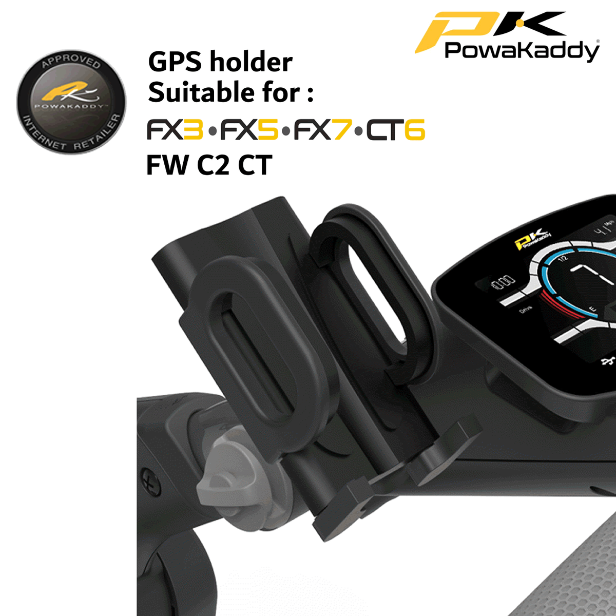 POWAKADDY GPS HOLDER POWAKADDY PHONE HOLDER GPS GOLF BRACKET FITS ALL PK  MODELS