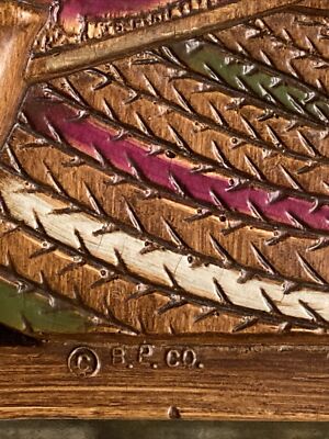 Set of 2 Vintage Burwood Products 3D Sculpted Wall Hanging