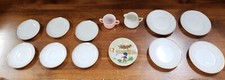 Vintage Meito Small Plates White  Gold Rim, Creamer, Pink Sugar Lot of 13