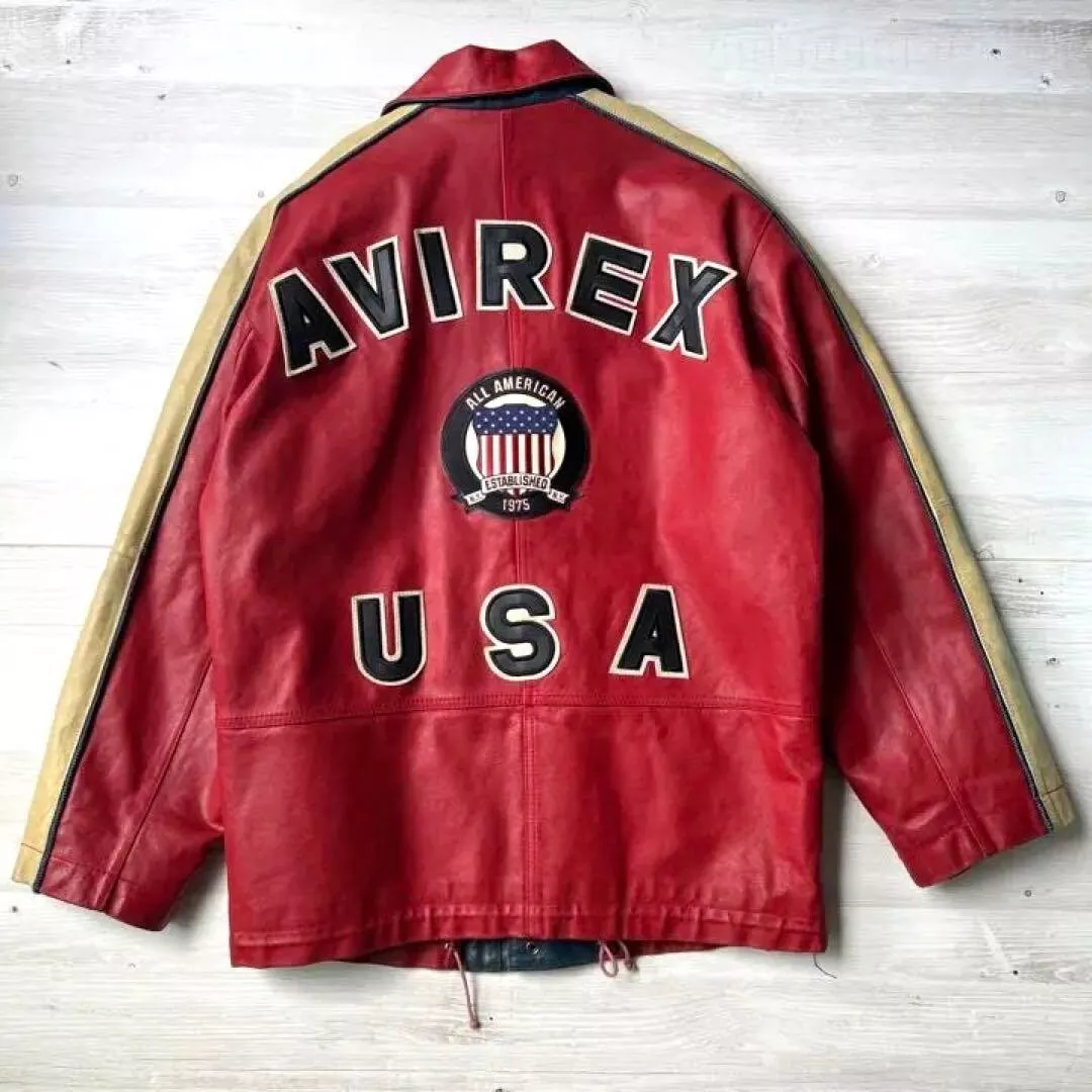 AVIREX Leather Varsity Jacket Size S