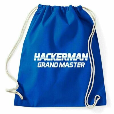 Hackerman Turnbeutel Grandmaster Logo Fun Hacker Computer Geek Admin Lustig Spaß