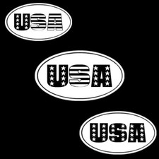 USA United States of America OVAL Vinyl Decal Sticker - FREE USA SHIPPING