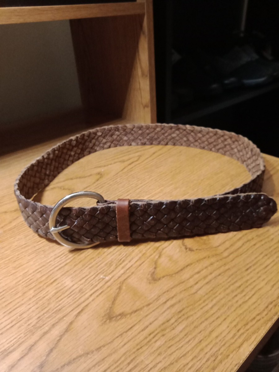 TALBOTS Brown Woven Braided Genuine Leather Belt Women display picture 1