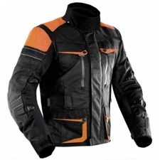 Motorcycle Jacket Water/Windpro All Weather PREMIUM DYNATECH ORANGE FLOUR BLACK