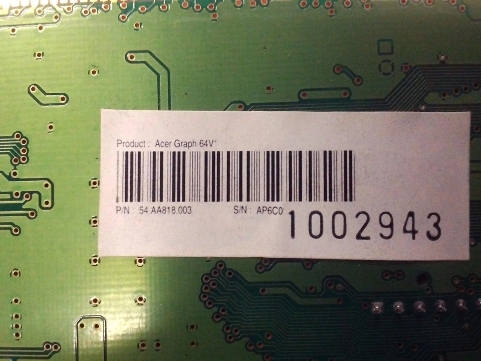 Tarjeta de video PCI VGA GUI3330+ S3 Trio64V+ 86C765 Acer Graph 64V+ 54.AA818.003 Foto 2 de 4