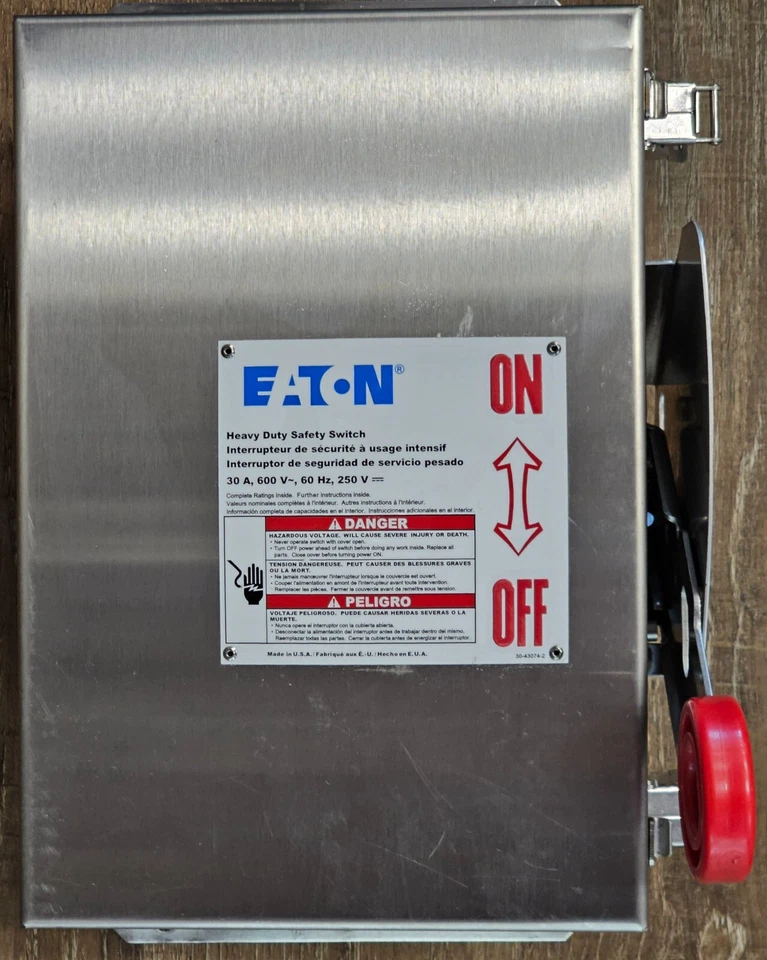 EATON DH361UWK Heavy Duty Single-Throw Non-Fused Safety Switch, 30A, NEMA 4X - Image 2 of 4