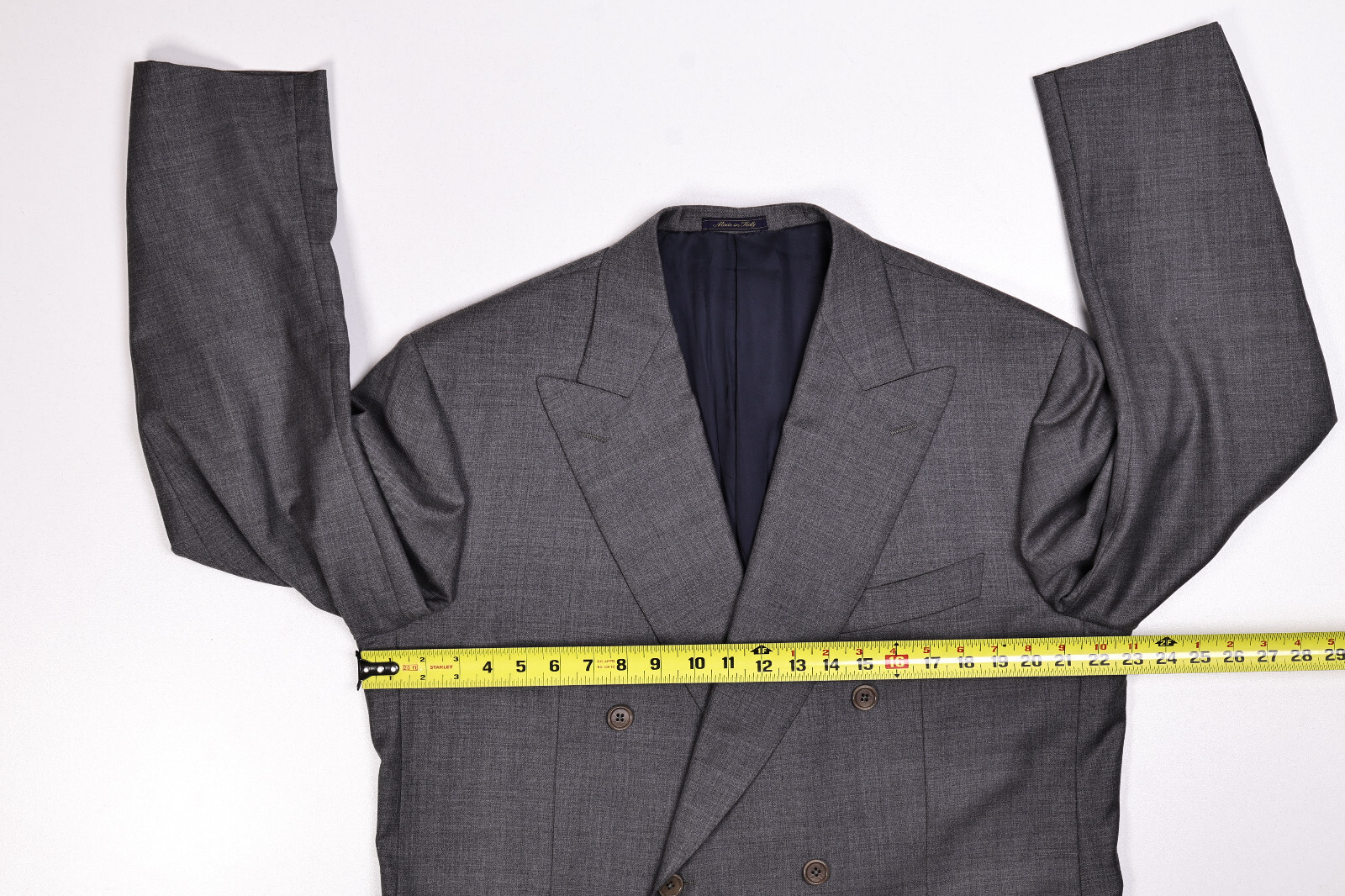 JAY KOS Solid Gray Wool Mens Blazer Double Breast… - image 10