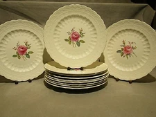 Set of 11 Vintage Spode Billingsley Rose Dinner Plates 10.5"-10.75"