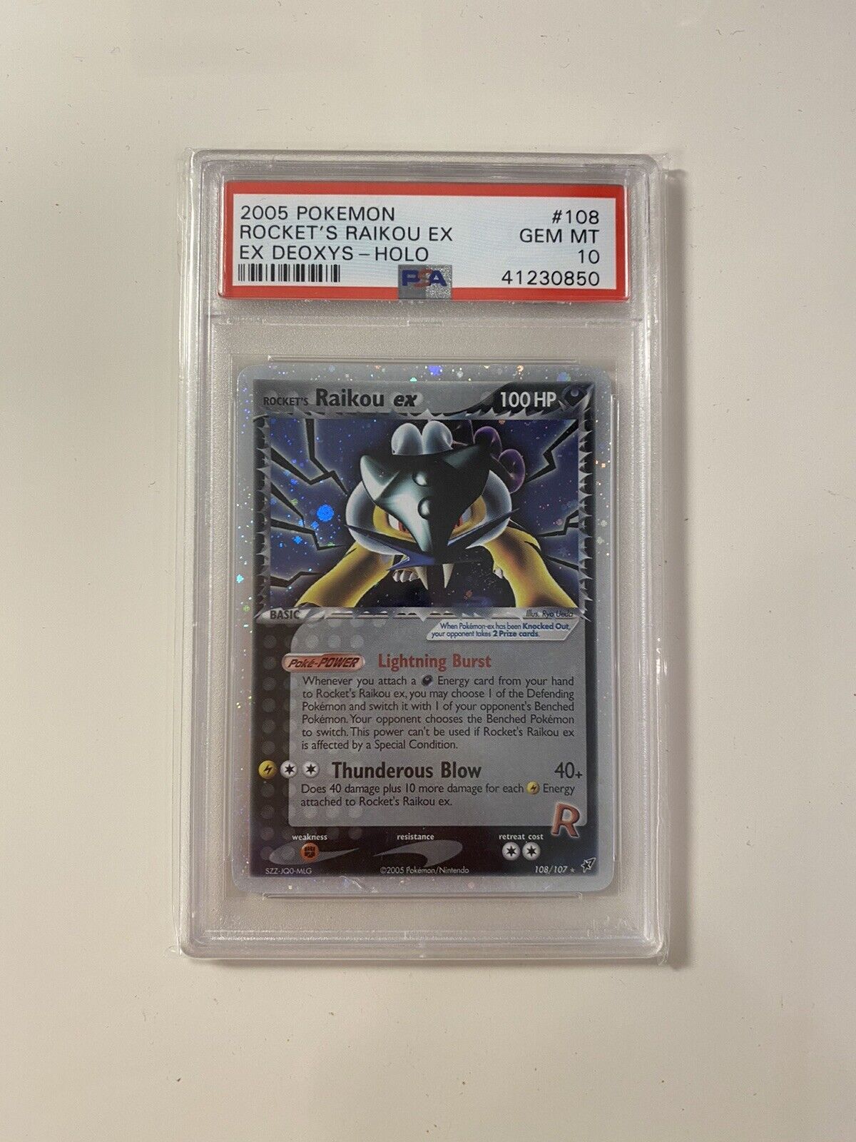 Pokemon Raikou ex 108/107 psa 10 Ex Deoxys secret rare