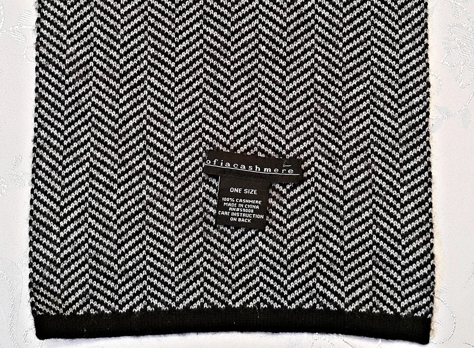 BUFANDA LARGA VINTAGE AUTÉNTICA SOFIACASHMERE ESPIGA CACHEMIR PARA HOMBRE Foto 2 de 3