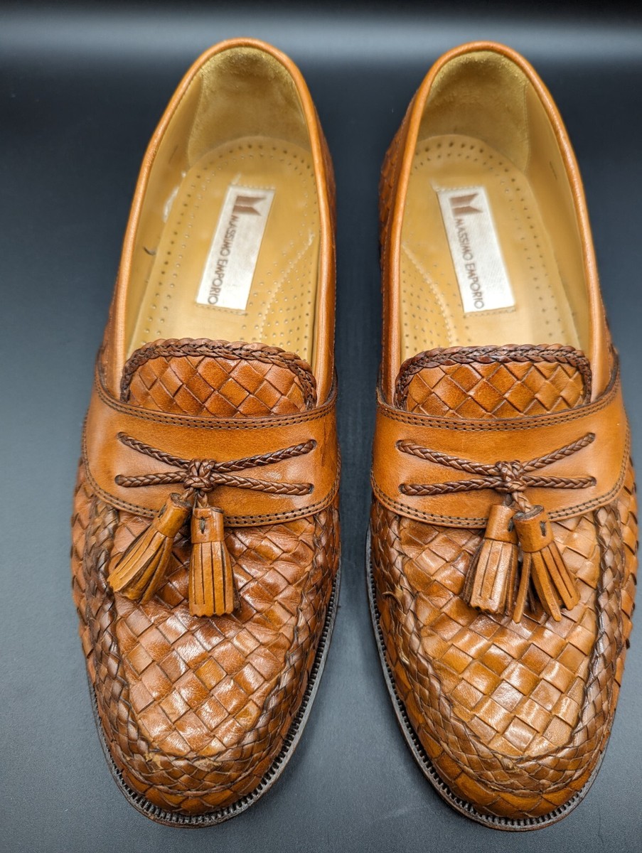 Massimo Emporio Spain Men Brown woven Leather Tassel Slip on  display picture 1