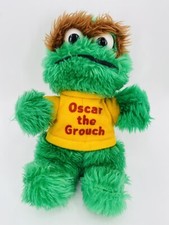 Vintage 1981 Sesame Street Knickerbocker Oscar The Grouch 9" Plush W/ Shirt