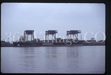 Vintage 1988 35mm photo slide Elizabeth Port New Jersey w/ Evergreen cargo ship