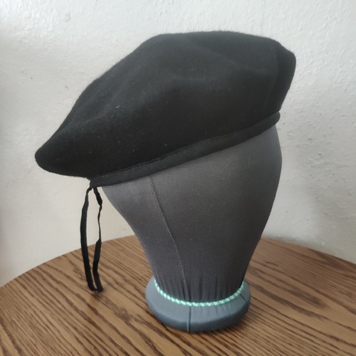 Baskisches Baskenmütze schwarz 100% Wolle Größe L 22" Durchmesser gefüttert J529 - Bild 5 von 8