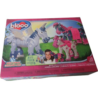 Bloco Build A Friend Horses & Unicorns STEM Toy DIY Building Set NEW DMG PKG