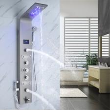 ELLO ALLO LED Shower Panel Rain Waterfall Tower Massage System Sprayer Tub Tap
