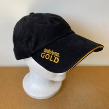 Vintage Captain Morgan GOLD Strapback Dad Hat Black Spellout Made in USA