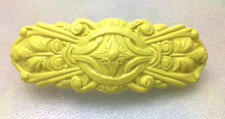 Hair Clip Accessory Barrette Yellow Antique French Style Hand Made 3.5" Long