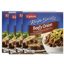 Lipton Soup Recipe Secrets Beefy Onion Mix 2.2 Ounce (Pack of 4)