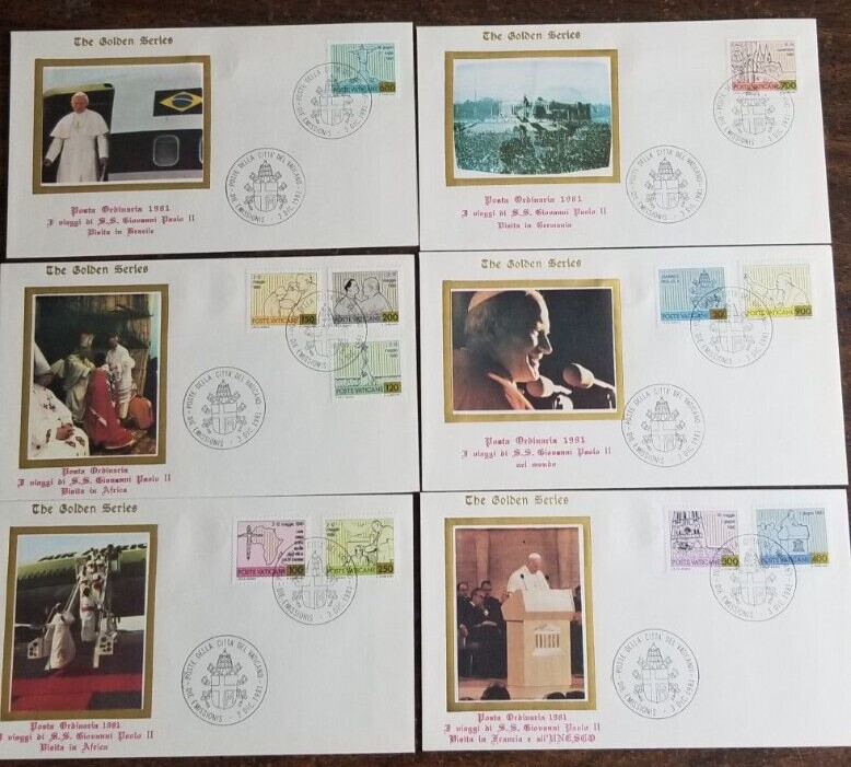 Vatican-{6} Covers from 12/3/1981( All 'silk' cachets)