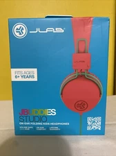 JLab JBuddies Studio Headphones Wired Kids On-Ear, Volume Limiter, School/Travel