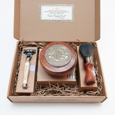 Captain Fawcett Rasierset (Geschenkset) Seife-Pinsel-Mach 3 Rasierer  109,95E: