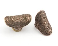 Adjustable Oval Ring Antique Copper Plated Brass 38mm 17.5mm 7US inner size 3385