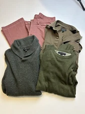 Lot of 4 Various Name Brand Men's clothing items- Sweaters,vintage Ballin Pants
