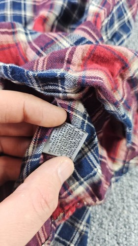 Naked & Famous Mens Flannel Shirt M Plaid Check Cotton Button Down Canada Made - Picture 7 of 10