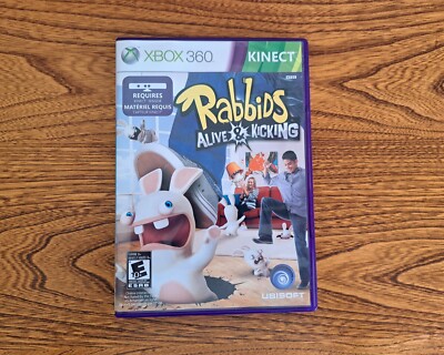 Rabbids Alive & Kicking 2011 Xbox 360 Kinect Game w/ Manual & Case