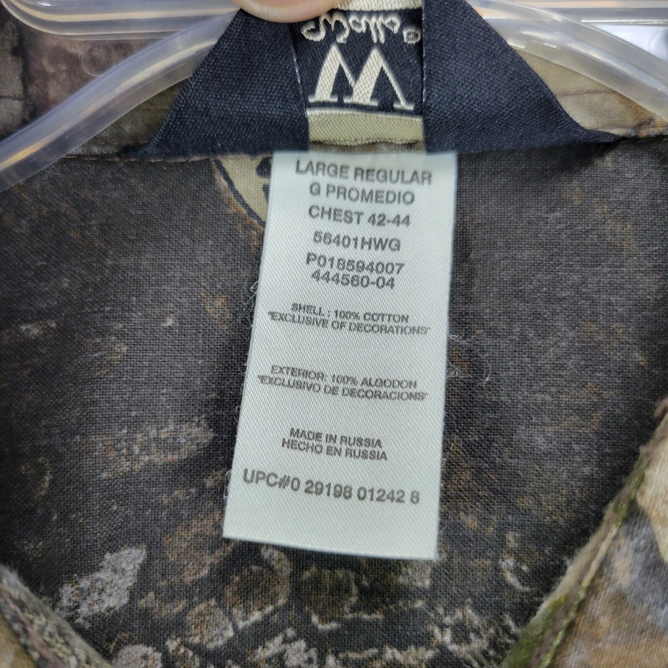 Walls RealTree Camo Sz Large Short Sleeve Button Up Shirt Camouflage Hunting - Image 3 of 4