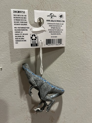 NEU Jurassic Park World blauer Raptor Weihnachtsschmuck Velociraptor Ziel 2021 - Bild 3 von 4