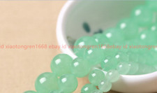 Natural 4/6/8/10/12/14mm Light Green Jade Gemstone Round Loose Beads 15'' Strand