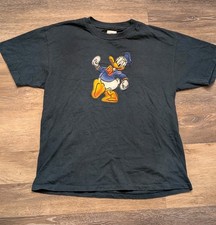 Donald Duck Blue Large T-shirt Disney Cartoon Mickey Single Stitch Paper Tag