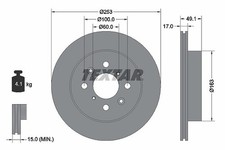 2x TEXTAR Bremsscheibe Vorderachse u.a. für OPEL, SUBARU, SUZUKI, VAUXHALL