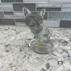 FENTON CLEAR GLASS FOX WITH LABEL