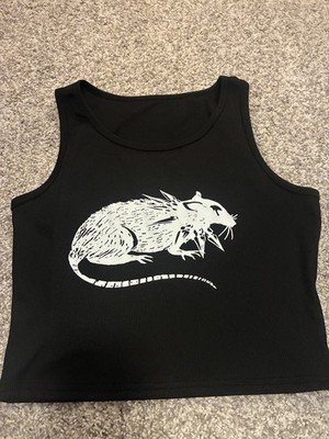 Black tank top with white rat graphic from SHEIN *NO TAGS* #punk #alternative