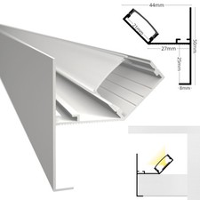LED Wand Profil Rand Leiste DECKENKANTE-MAXI wei&szlig;, indirekte Beleuchtung 1m/2m