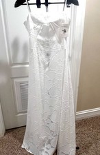 NWT Beach Wedding Party Prom Reception Dress Corset White Fit  Flare Size S