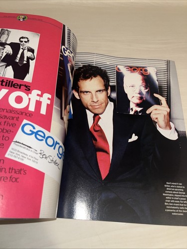 JFK Jr's - GEORGE MAGAZINE Political August 1999 Ben Stiller Pee Wee Y2K Fashion - Picture 2 of 3
