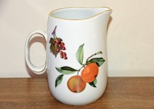 Royal Worcester Evesham  Pattern Gold Rimmed Jug  15 cms high