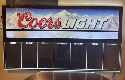 Coors Light Beer Daily Featured Item Lit  Sign Neon Dry Erase 42x24  1266
