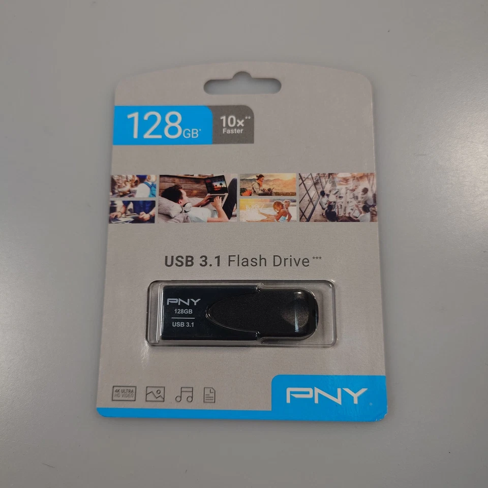 PNY Attaché 4 - 128 GB USB 3.1 Stick Flash Drive Schwarz Schneller Speicherstick - Bild 2 von 4