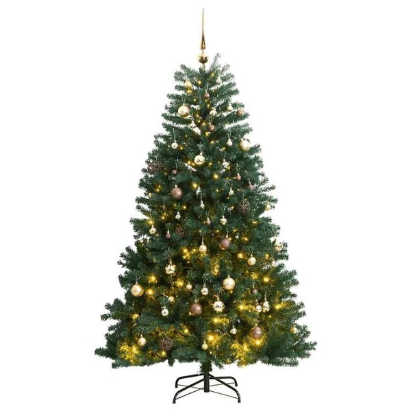 KüNstlicher Weihnachtsbaum Klappbar 300 Leds & Kugeln 240 Cm-image
