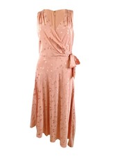 Lauren Ralph Lauren Women's Floral Sleeveless Jacquard Dress (4, Rose Tan)