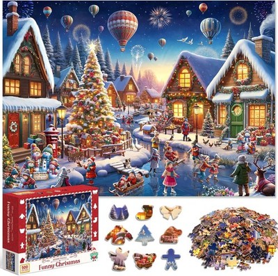 500 Piece Christmas Puzzle, Funny Style, Intermediate Skill Level,... 