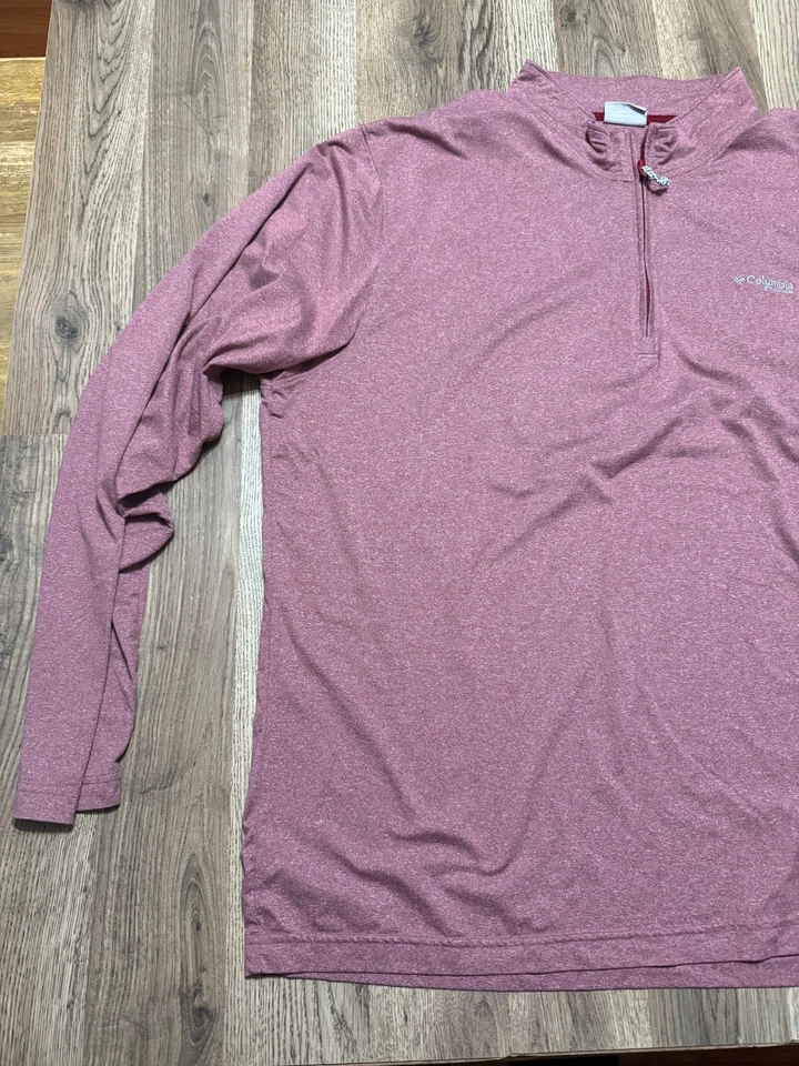 Columbia Shirt, Men's Size XL, Red, Long Sleeve, 1/4 Zipper, Logo - Image 3 of 4